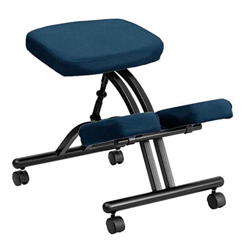 GSKXHDD Kniender Sitzstuhl, ergonomisch geformter Kniestuhl, mit Rollen, höhenverstellbarer Hocker, zur Verbesserung und Korrektur der Körperhaltung, mehrere Farboptionen (Farbe: Blau) Independence von GSKXHDD