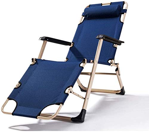 GSKXHDD Liegestuhl, Zero-Gravity-Sonnenliegen, Faltbare Liegestühle für die Gartenterrasse, Sonnenliege im Freien mit Kopfkissen (Farbe: Blau, Größe: 93 x 52 x 92 cm) Independence von GSKXHDD