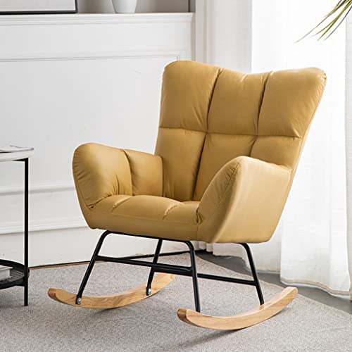 GSKXHDD Mid-Century-Stoffwippe, mehrfarbiger optionaler Freizeit-Liegestuhl, Einzelschaukelstuhl mit 105°-Rückenlehnenwinkel, moderner, minimalistischer Wohnzimmer-Liegestuhl, Upgrade-verdickter von GSKXHDD