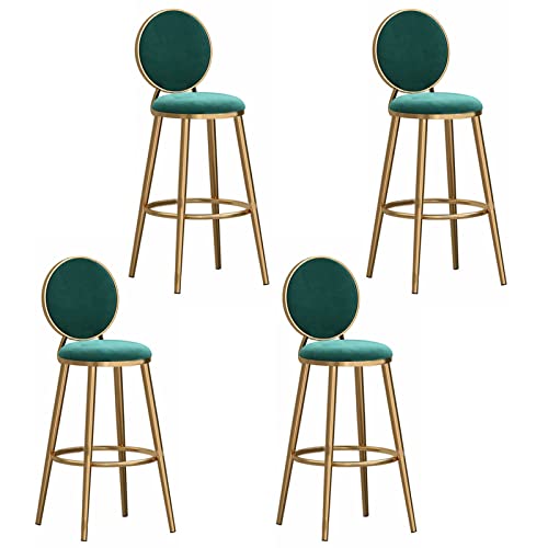 GSKXHDD Set mit 4 Barhockern, Küchenstühlen, modischen Barstühlen, Barhockern mit Metallrahmen, Kaffeestuhl für drinnen und draußen mit weichem Sitzkissen Independence von GSKXHDD