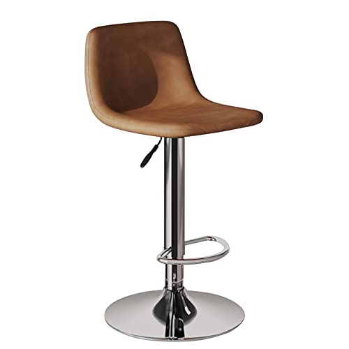 GSKXHDD ZXIAOR- Vintage-Barhocker, ergonomischer Sitz, PU-Sitzfläche + verchromte Beine, höhenverstellbarer Barhocker, für Küchen, Barhocker, Barstühle, Frühstücksbarstuhl, maximal (Farbe: Braun) von GSKXHDD