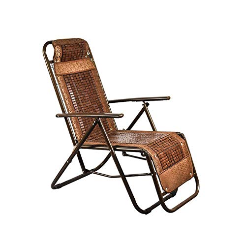 Klappbarer Liegestuhl, gepolsterter Zero-Gravity-Lounge-Stuhl, Terrasse, faltbar, verstellbar, verstellbar, klappbar, für den Außenbereich, Garten, Sonnenliege (Farbe: Kaffee, Größe: Einheitsgröße) von GSKXHDD