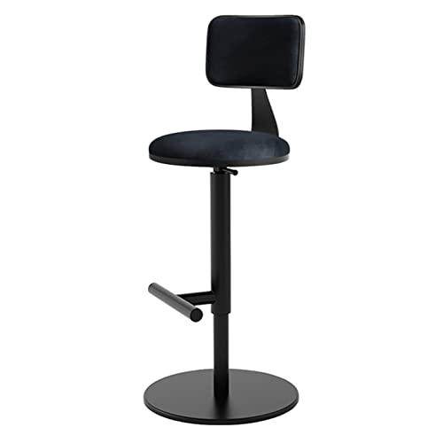Nordic Metal Bar Stool,Adjustable Height Breakfast Chair,home Bar Chair Lift，Bank Reception Bar Stool，Detachable Backrest，for Pub, Kitchen, Cafe Ba(Size:65-80cm/25.6"-31.5",Color:black) independence von GSKXHDD
