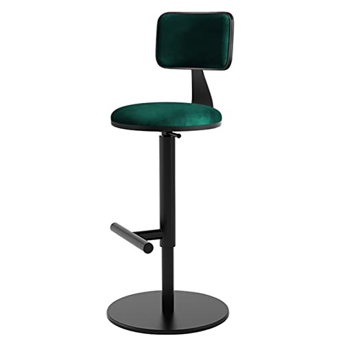 Nordic Metal Bar Stool,Adjustable Height Breakfast Chair,home Bar Chair Lift，Bank Reception Bar Stool，Detachable Backrest，for Pub, Kitchen, Cafe Ba(Size:65-80cm/25.6"-31.5",Color:green) independence von GSKXHDD