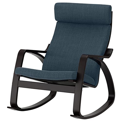 Schaukelstuhl für den Innenbereich, moderner Schaukelstuhl, Metallgestell, Mid-Century-Sessel, mit Stoff gepolsterter Liegestuhl, mehrfarbige Optionen, für Wohnzimmer, Schlafzimmer (Farbe: Tintenblau von GSKXHDD