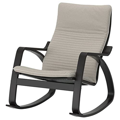 Schaukelstuhl für den Innenbereich, moderner Schaukelstuhl, Metallgestell, Mid-Century-Sessel, mit Stoff gepolsterter Liegestuhl, mehrfarbige Optionen, für Wohnzimmer, Schlafzimmer (Farbe: Grau + von GSKXHDD