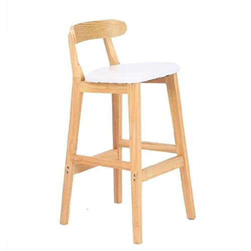 ZXIAOR- Barhocker/Frühstückshocker, Barstühle aus Holz für die Küche, Café, Bistro-Thekenhocker aus Holz in Holzfarbe, PU-Hocker, ergonomischer Stuhl mit Holzrückenlehne, mit Holzfußstütze (Größe: 72 von GSKXHDD