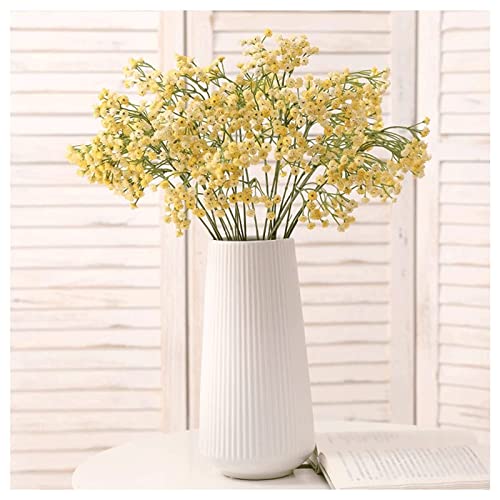 GSZCCZS Künstliche Gypsophilablüten mit Vase weiche Plastik Seidenblume DIY Blumen Arrangement für Heimküchentisch Mittelstücke Dekor von GSZCCZS