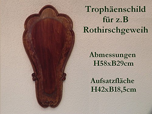 GTK - Geweihe & Trophäen KRUMHOLZ Trophäenschild für große Hirsche in braun + geschnitzt im BAROCK Stil von GTK - Geweihe & Trophäen KRUMHOLZ