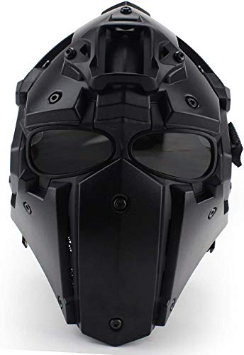 Taktischer Vollgesichts Schutz Helm， Mit Gesichtsschutzbrille Für Paintball,CS Game, Movie Prop (5 Paar Schutzbrillen) von GUANBAILE