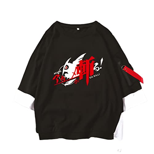 GUANGTAO Akame Ga Kill Anime Print T-Shirt Akame Baumwolle Herren Damen Rundhals Halbarm Lässiger Stil Getäfelte Kurze Ärmel Erhältlich In Schwarz Und Weiß 2 Farben Erhältlich In Den Größen S Bis 3XL von GUANGTAO