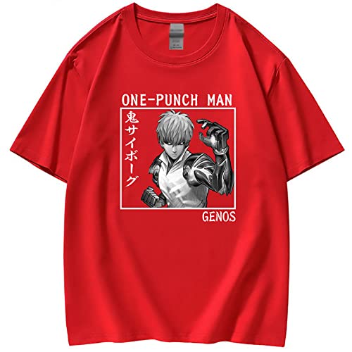 GUANGTAO One Punch-Man - Japanisches T-Shirt Mit Anime-Print Genos-Sommer Loser Baumwollstoff Rundhalsausschnitt Kurzarm Mode Harajuku-Stil Print Paar Halbe Ärmel von GUANGTAO