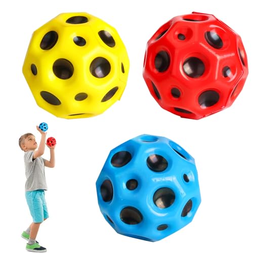 3 Stück Moon Ball, Astro Jump Ball, Hohe Sprünge Ball Space Ball Moonball, 7 cm Bounce Ball Bouncing Ball für Kinder, Bouncy Balls for Kids Party Gift von GUBOOM