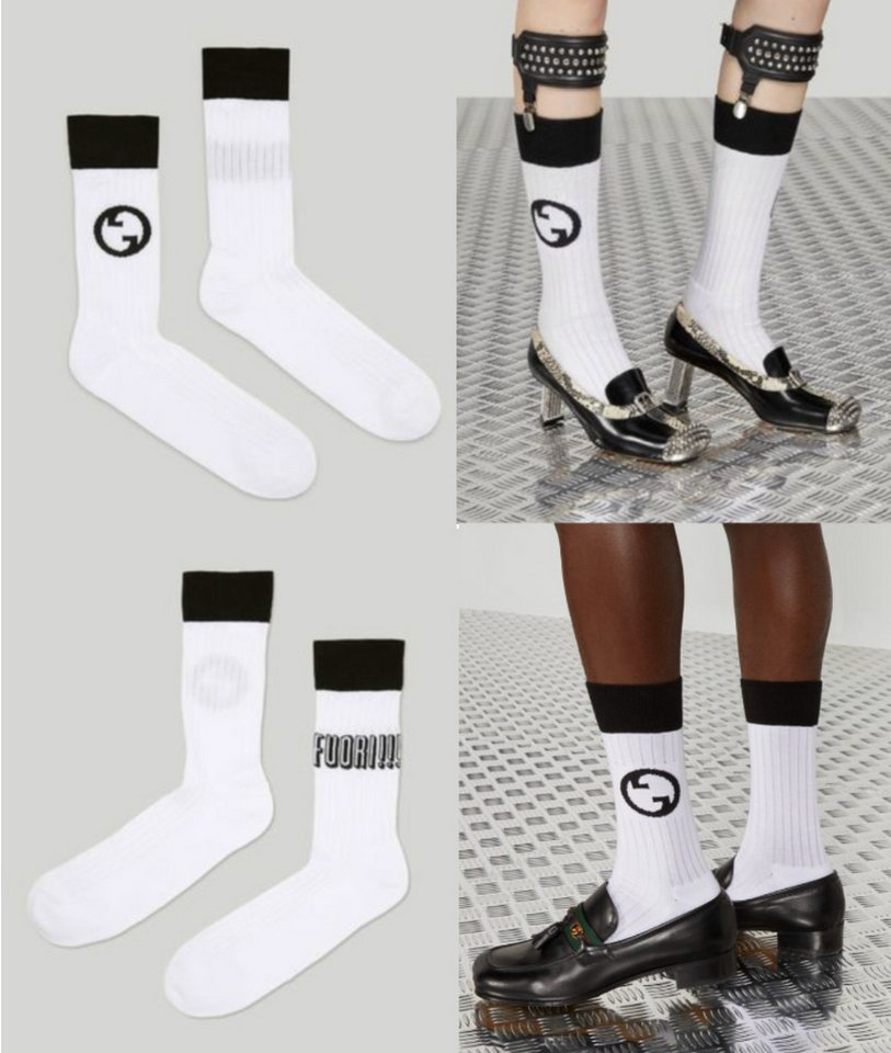GUCCI Tennissocken GUCCI WHITE Fuori!!! Tennis Socks Sneakers Socken Nod to the LGBTQ Bri von GUCCI