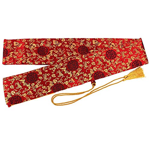 GUIREPTY Tasche mit Schwertern, Tasche mit Samurai-Schwert, Schwerttasche aus Seide mit Granatapfel-Blumenmuster auf rotem Hintergrund for japanische Katana- und chinesische Tai-Chi-Schwerter von GUIREPTY