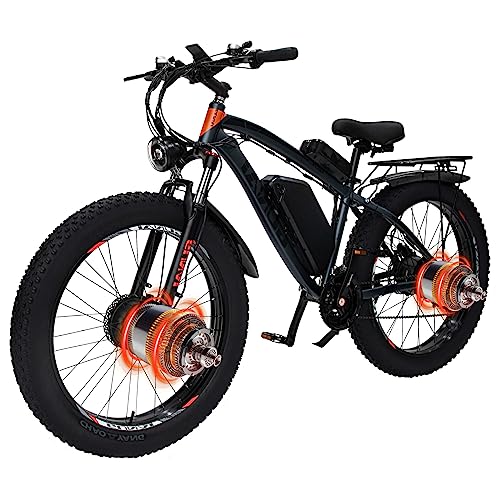 GUNAI Dual Motor Elektro-Mountainbike,21-Gang,26" Fettreifen-E-Bike mit 48V22AH-Akku Offroad-E-Bike von GUNAI