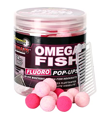 Starbaits Bouillettes Performance Concept Omega Fish Fluo Pop Ups - D.14mm - 80g - Blanc - Rose Fluo - 63179 von GUNKI