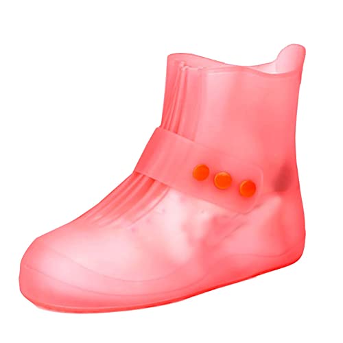 GUOCU Schuhüberzug Schuhüberzieher Regenfest rutschfest Wasserdicht Regen Gummi-Schuhe-Abdeckung Überschuhe Schuhschutzhüllen für regnerische und verschneite Tage Pink von GUOCU