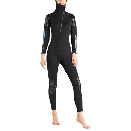 Herren Damen Neoprenanzüge 3 mm Neopren Tauchanzug Frontreißverschluss Langarm Ganzkörper Neoprenanzug mit Kapuze Stretch Voll Tauchanzüge zum Tauchen, Schnorcheln, Surfen, Kanufahren XL von GUOCU