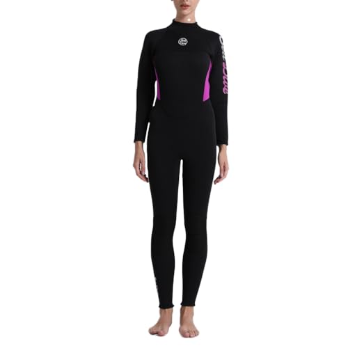 Neoprenanzug Damen 3mm Langarm mit Rückenreißverschluss Ultra Stretch Ganzkörper-Tauchanzug Voll Tauchanzüge Neopren-Nassanzug zum Surfen Schnorcheln Gerätetauchen Schwimmen S von GUOCU