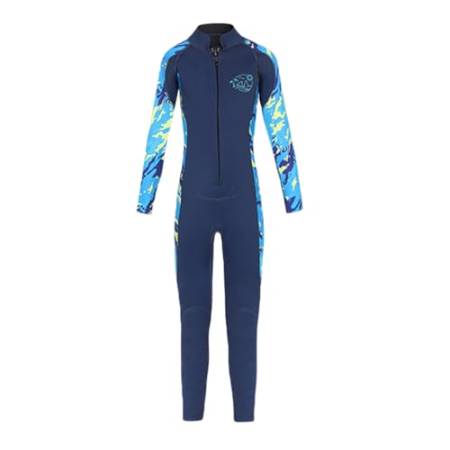 Neoprenanzug Kinder, 2.5mm Front Zipper Lang Neopren Thermal Taucheranzug Einteiliger Badeanzug für Mädchen, Jungen zum Tauchen, Surfen, Schwimmen, Kajakfahren, SUP S von GUOCU