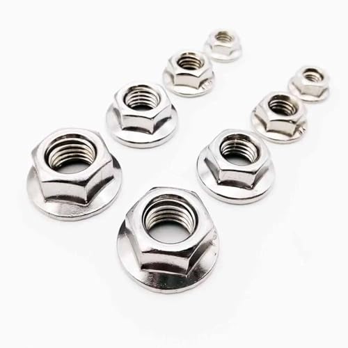 GUPEB M3 M4 M5 M6 M8 M10 M12 Hochwertige Edelstahl Sechskant Sechskant Kopf gezahnt Spinlock Flansch Mutter Kontermutter von GUPEB