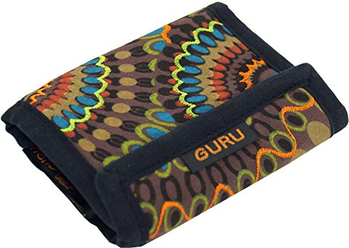 GURU SHOP Besticktes Portemonnaie Retro - Cappuccino, Herren/Damen, Braun, Baumwolle, Size:One Size, 10x12x2 cm, Portemonnaies von GURU SHOP