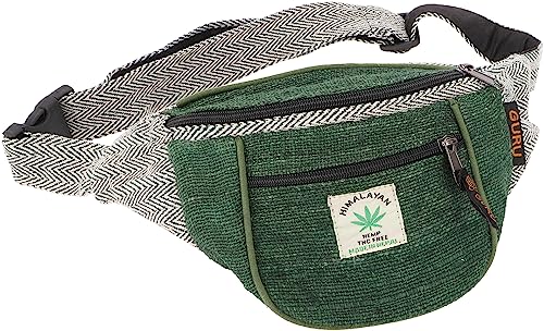 GURU SHOP Praktische Gürteltasche, Ethno Bauchtasche, Sidebag - Grün, Herren/Damen, Hanf, Size:One Size, 15x20x5 cm, Festival- Bauchtasche Hippie von GURU SHOP