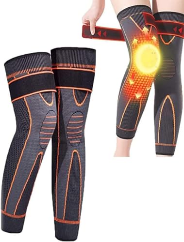 KNEECA Tourmaline Acupressure Selfheating Knee Sleeve,Mugwort Acupressure Shaping Knee Pads,Selbstheizende Knieschoner Knie,Warme Knieschoner,Kniebandage für Männer und Frauen (Orange, L) von GUSHE