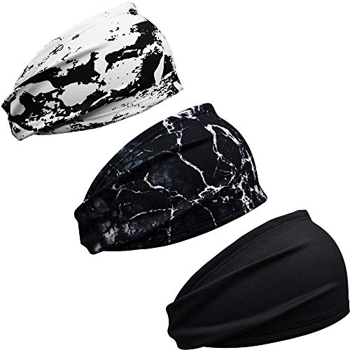 Stirnbänder, Sport-Stirnband for Herren, 1 Packung oder 3 Packung, Laufschweiß-Stirnbänder for Laufen, Fußball, Tennis (Color : 3PACKBlack Series1) von GVATS