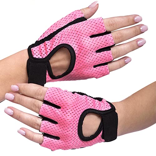 GWAWG 1-Paar-Gym-Handschuhe mit Handgelenkriemen Elastisches Rückengewebe für vollen Palm-Schutz, Leicht atmungsaktiv für Frauen Gewichtheben, Home Gym, Radfahren, Bergsteigen, Outdoor-Sportarten von GWAWG