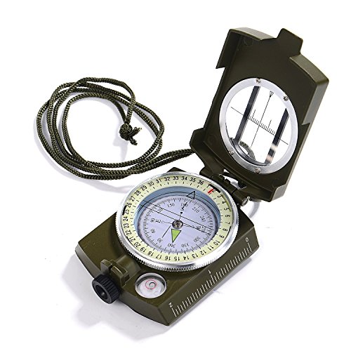 GWHOLE Kompass Militär Marschkompass mit Tasche für Camping, Wanderung, deutsche Anleitung von GWHOLE