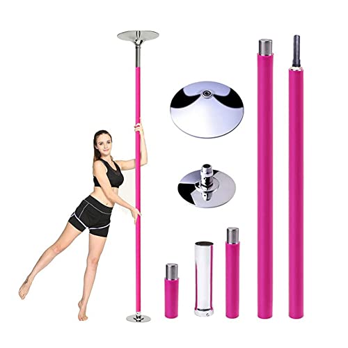 GXN Silikon Tanzrohr Pole Dance Pole Rotary Fixed Dual Use Höhenverstellbares Fitnessgeräte-Kit,Einfache Installation Für Übungsclub Party Pub Home (Farbe : Pink) von GXN