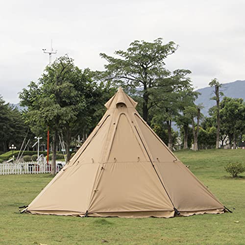 Großes Pyramiden-Tipi-Campingzelt mit Herdloch, wasserdicht, indisches Tipi-Zelt mit Tragetasche, für 5-8 Personen, Familien-Camping, heiße Zelte von GYDUHYE