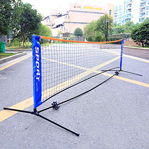 GYKLY Badmintonnetz tragbar mobil Standard Federball Tennisnetz Badmintonnetz einfach Netzpfosten faltbar im Freien Netz-5,1 Meter von GYKLY