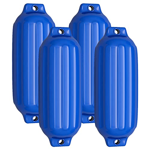 GYMAX 4er-Set Bootsfender, 50 x 14 cm/ 58 x 16 cm/ 68 x 21 cm Boot & Yacht Langfender (Blau, 50 x 14 cm) von GYMAX
