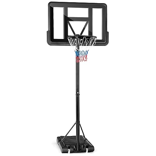 GYMAX Höhenverstellbares Basketballständer 130-305 cm, Basketballkorb-System tragbarer mit bruchsicherem Rückenbrett & leichtgängige Räder, ideal für Jugendliche & Erwachsene von GYMAX