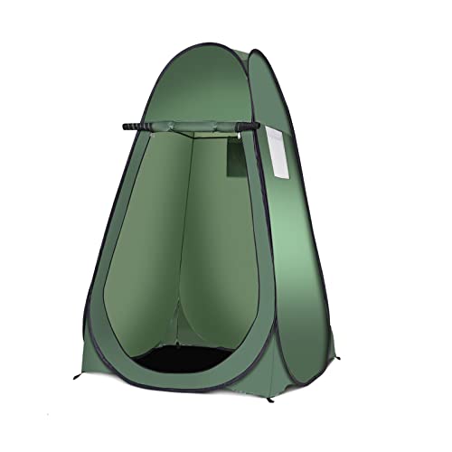 GYMAX Pop Up Duschzelt Umkleidezelt Camping Toilettenzelt 120 x 120 x 190 cm Outdoor Mobile Toilette Umkleidekabine WC Zelt Lagerzelt Beistellzelt mit Tragetasche (Grün) von GYMAX