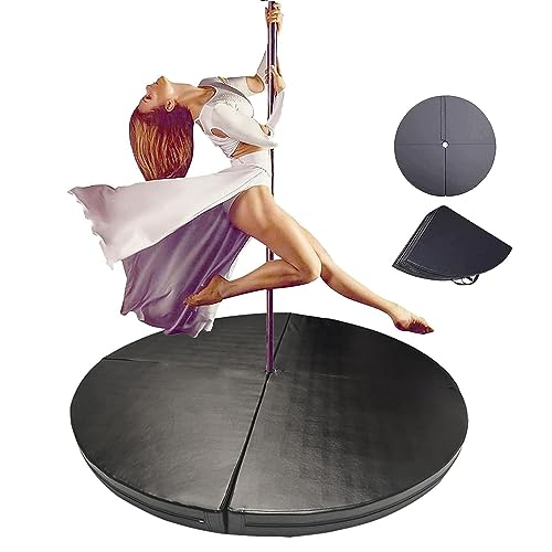 Faltbar Kreisförmig übung Fitness Tanzstange Crash-matte Rutschfest Gymnastik Trainieren Gymnastikmatte Federung Tragbar Sicherheitsmatte für Pole Dance(Size:120x5cm,Color:Schwarz) von GYORI