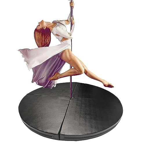 Faltbar Kreisförmig übung Tanzstangenmatte Gymnastik- Yoga Fitness Tanzmatte Rutschfest Federung Tragbar Pole Dance Sicherheitsmatte Epe-schaum Crash-matte(Size:120x5cm,Color:Schwarz) von GYORI