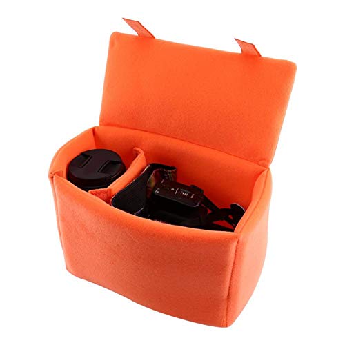 cersalt DSLR-Kameratasche, Kameratasche einsetzen, Kamera-Innentasche Tragbare Kamera-Innenpartition Gepolsterte Schutzhülle Kameratasche für DSLR-Kamera-Enthusiasten(Orange) von GZD