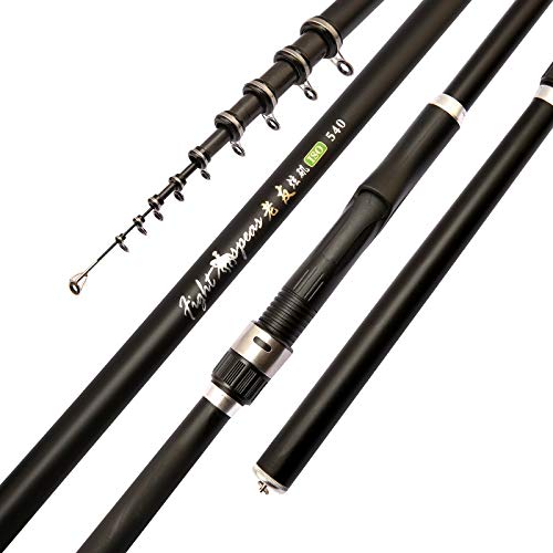 Angelrute Teleskoprute Tragbare Rock-2.4m 3.6m 4.5m 5. 6..0M 7.2m Carp Rod Teleskop Sea Angelrute Spinnrute Carbon-Faser-Ultrahart(3.6 m) von GZXXB