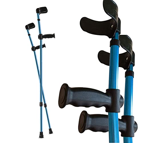 Unterarmgehstützen für Erwachsene, Blaue Aluminiumkrücken zum Gehen, ergonomisch verstellbare Gehhilfe, für Erwachsene und Kinder mit Einer Körpergröße von 4'3" - 6'5" von GaRcan