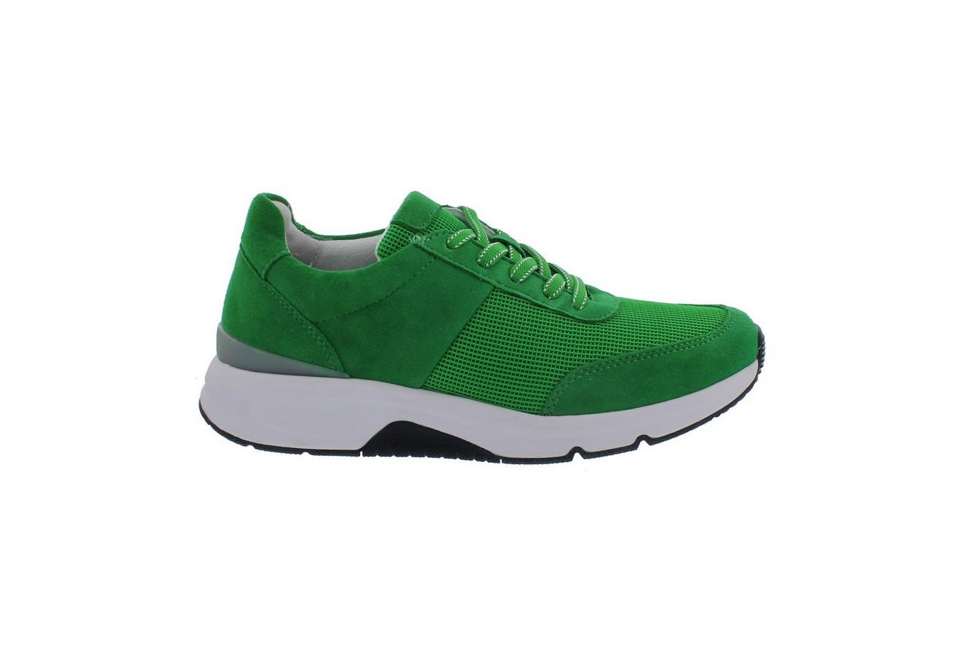 Gabor Rollingsoft Sneaker, Mesh Katisa / Samtchevreau, verde, Schnürung, Wechselfußbett Schnürschuh von Gabor Rollingsoft