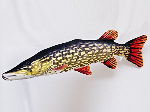 Kissen Fisch der Hecht Giant 110 cm Kuschelfische Kuscheltie Kopfkissen Plüschtier von Gaby