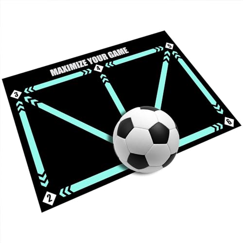 Gahwa Fußballmatte Fussball Trainingszubehör-rutschfeste Fussballmatte Training 60x90 cm-Stoßdämpfende Fussball Matte Ballkontrolle Trainingsmatte-Dribble Silent Sports Zubehör (1PCS) von Gahwa