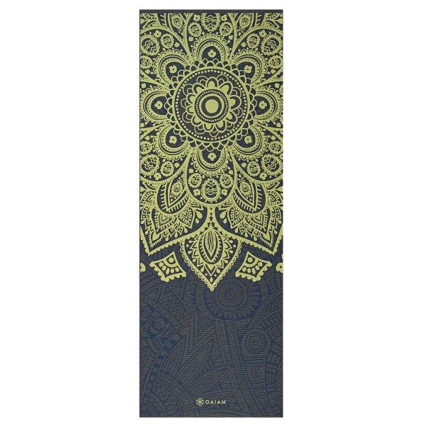 GAIAM - 6 mm Premium Printed Yoga Mat - Yogamatte Gr 61 cm x 173 cm x 0,6 cm oliv von Gaiam