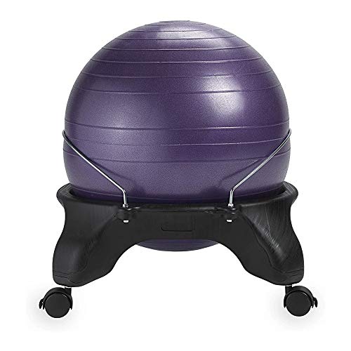 Gaiam Classic Backless Balance Ball Chair – Exercise Stability Yoga Ball Premium Ergonomic Chair for Home and Office Desk with Air Pump, Exercise Guide and Satisfaction Guarantee, Purple von Gaiam