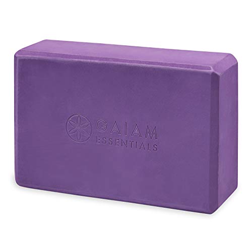 Gaiam Essentials Yoga Brick | Sold as Single Block | Eva Foam Block Accessories for Yoga, Meditation, Pilates, Stretching (Purple) von Gaiam