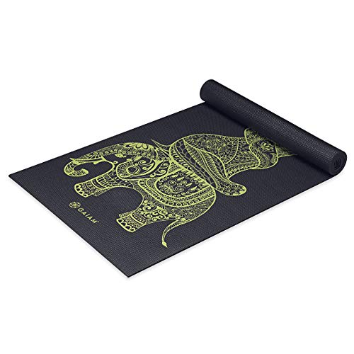 Gaiam Premium Yoga-Matten mit Aufdruck, Tribal Wisdom Elephant, 68-Inch x 24-Inch x 6mm von Gaiam